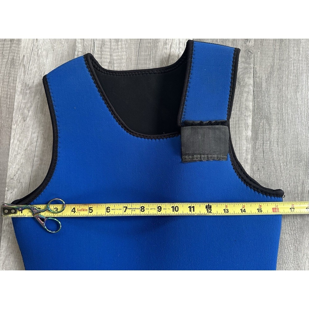 Blue Neoprene Wetsuit Full Length Sleeveless Diving Surfing Adult XS 32" Chest - Picture 9 of 16